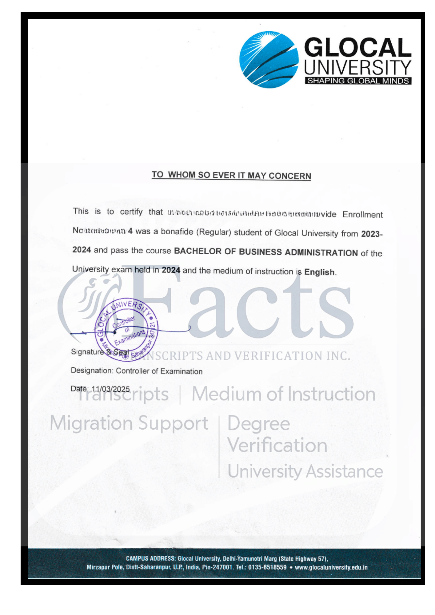 How to Get a Medium of Instruction (MOI) Letter from Glocal University – Verified Support by FACTS Transcripts
